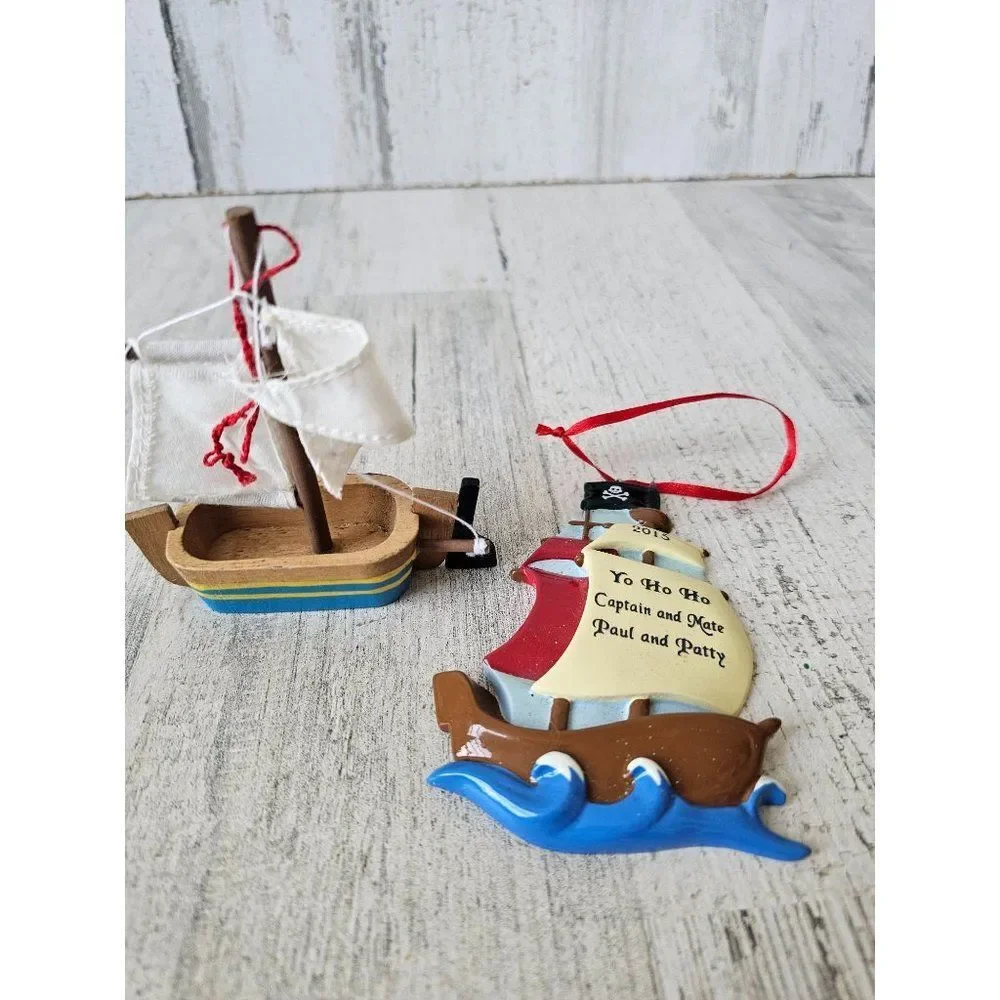 Vintage pirate ship wooden set boat wooden‎ pirate